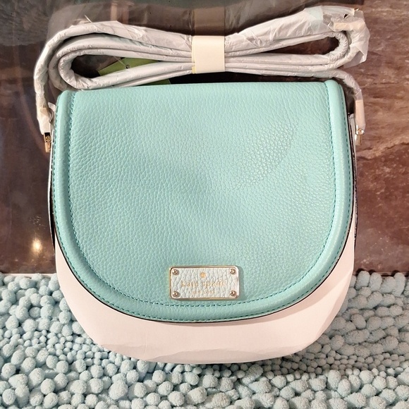 kate spade Handbags - NWT Kate Spade Aqua/light Leather Crossbody Bag WKRU3782 OLIVER STREET